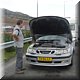 01 Onderweg naar Stylida - Goh, zou de radiator koken....JPG