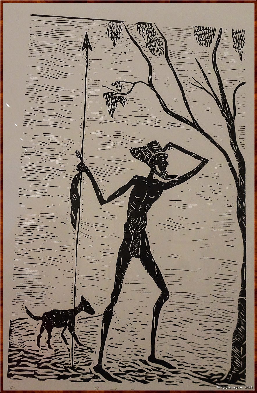 

Sydney
Museum of Contemporary Art Australia
'Boothung and Mirrigarng', Kevin Gilbert (1990)

Lino afdruk  -  35/53
