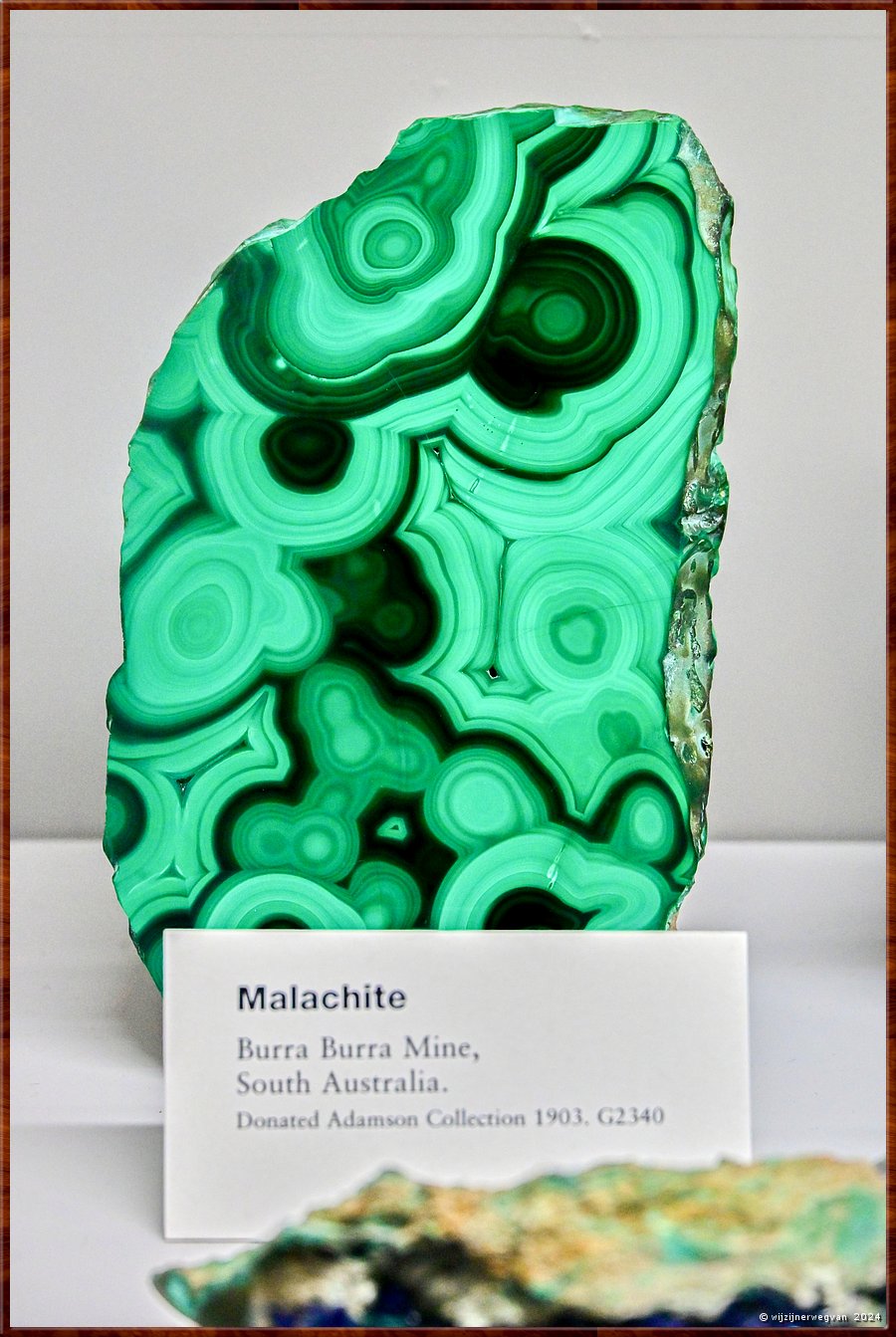 

Adelaide
South Australian Muaseum  
Malachite 
Burra Burra Mine, South Australia  -  23/45