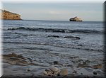 Een rotsrijke kust voor het Platja La Barraca in Jvea