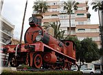 Deze Mogul locomotief uit Glasgow werd in gebruik genomen in 1890 en na 77 jaren trouwe dienst rust hij nu, op het Plaza Antonio Cortijos in guilas