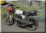 Sommige motoren worden op afstand geparkeerd, bij het motortreffen in Torrox