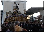Ook de tronos van de  'Real Archicofradia de Ntro Padre Jezus Nazareno "El Rico" y Maria Stma de la Piedad' voegen zich in de processie, op Witte Donderdag in Vlez-Mlaga