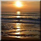 Ondergaande zon op het strand van Areia Branca