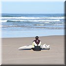 Contemplatie van een surfer