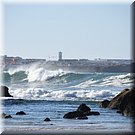 Peniche en een eenzame watertoren, vanaf Baleal